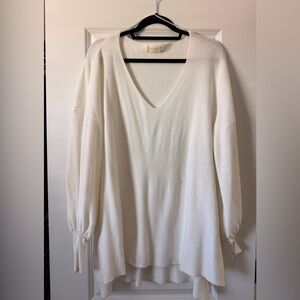 Altar'd State Elegant White V-Neck Sweater